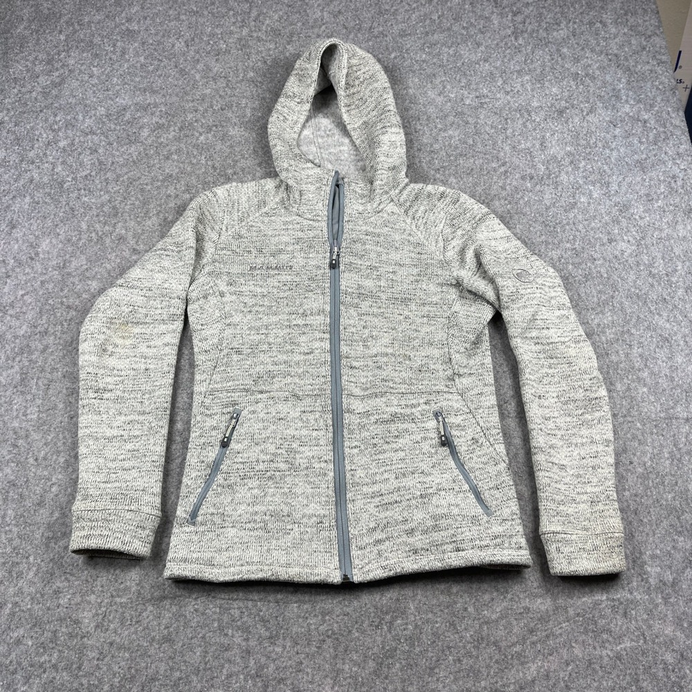 Mammut Kachemak Full Zip Hooded Fleece Jacket Womens Small Gray Knit‎ Outdoor